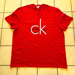 Mens Calvin Klein Jeans Tee XL red